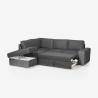 Divano letto 3 posti con penisola contenitore chaise longue sinistra Veyro Vendita