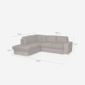 Divano letto 3 posti con penisola contenitore chaise longue sinistra Veyro 