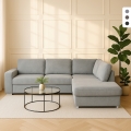 Divano letto 3 posti penisola chaise longue a destra contenitore Belka Promozione