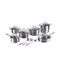 Batteria di pentole e padelle da 15 pezzi in acciaio inox Ardia Promozione