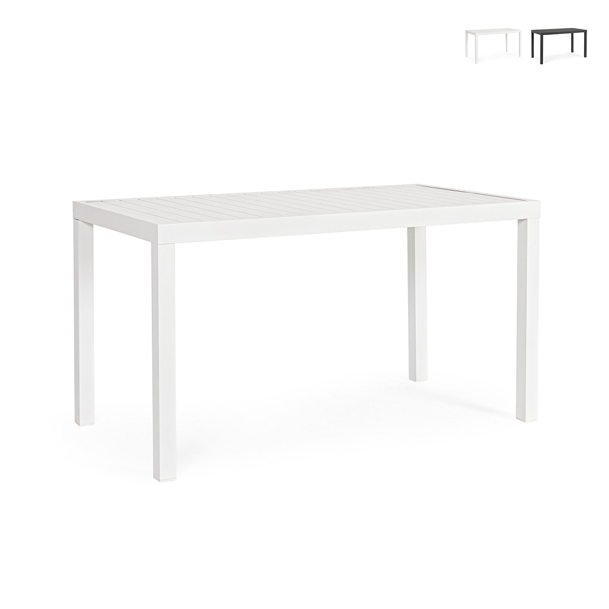 Tavolo da esterno moderno rettangolare 130x68cm in alluminio Bizzotto Hilde