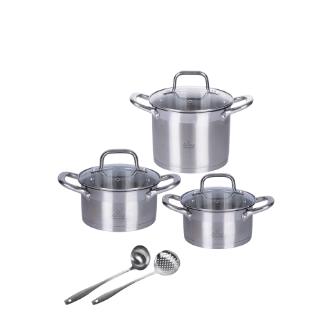 Batteria pentole accessori 8 pezzi in acciaio inox 18/0 Sovra Promozione
