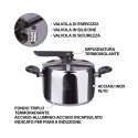 Pentola a pressione 5L in acciaio inox induzione Nabo Modello