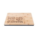 Tagliere da cucina in legno 39x28cm Si scrive pane, si legge scarpetta Offerta