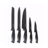 Ceppo nero con 5 coltelli in acciaio inox effetto martellato Piko Promozione