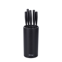 Ceppo nero con 5 coltelli in acciaio inox effetto martellato Piko Offerta