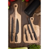 Ceppo nero con 5 coltelli in acciaio inox effetto martellato Piko Stock