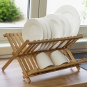 Scolapiatti e bicchieri pieghevole in legno di bambù 45x28x25 cm Ravi Stock