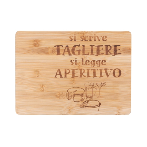 Tagliere in legno 33x24 cm Si scrive tagliere, si legge aperitivo Promozione
