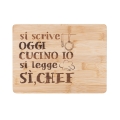 Tagliere in legno 27x20 cm Si scrive oggi cucino io, si legge Sì Chef Promozione