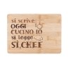 Tagliere in legno 27x20 cm Si scrive oggi cucino io, si legge Sì Chef Promozione