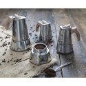 Caffettiera moka 6 tazze in acciaio inox manico effetto legno Riko Vendita