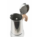 Caffettiera moka 6 tazze in acciaio inox manico effetto legno Riko Offerta