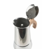 Caffettiera moka 6 tazze in acciaio inox manico effetto legno Riko Offerta