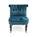 Poltrona da salotto stile vintage effetto velluto con 2 ruote Vesta 
