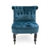 Poltrona da salotto stile vintage effetto velluto con 2 ruote Vesta 