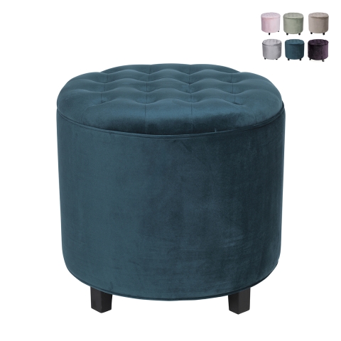 Pouf contenitore rotondo multiuso vintage Kursa Promozione
