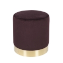 Pouf design a cilindro effetto velluto con fascia dorata Ostara Misure