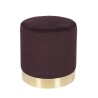 Pouf design a cilindro effetto velluto con fascia dorata Ostara Misure