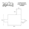 Copridivano 3 posti con penisola reversibile 240x305 cm Lupra 