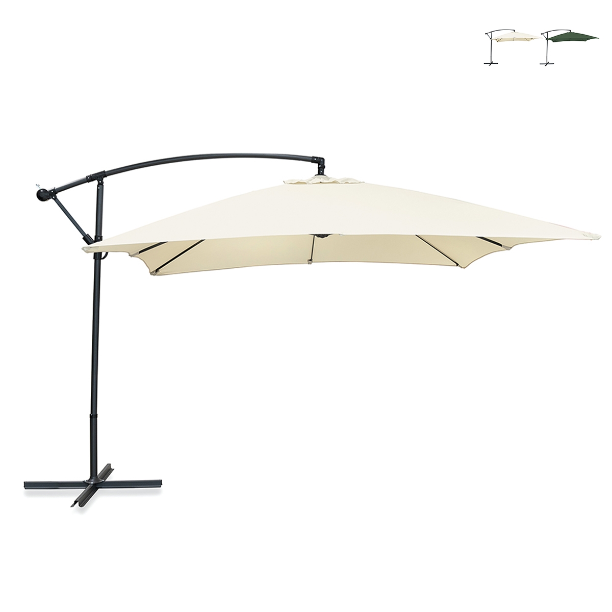 Ombrellone da giardino 3x3m a braccio laterale Kios