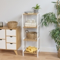 Mobiletto bagno portaoggetti 4 ripiani in bambù e MDF Tavro Vendita