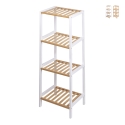 Mobiletto bagno portaoggetti 4 ripiani in bambù e MDF Tavro Promozione