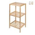 Mobiletto bagno porta oggetti 3 ripiani in bambù e MDF Mivo Promozione