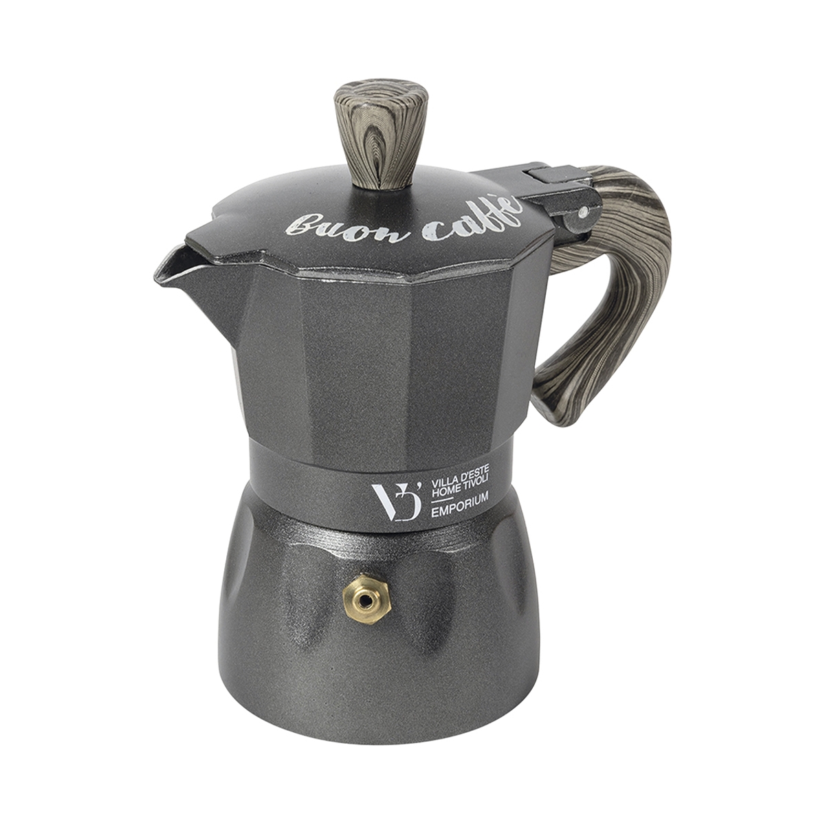 Moka classica caffettiera 1 tazza con manico effetto legno Buon Caffè Promozione Moka classica caffettiera 1 tazza con manico effetto legno Buon Caffè Promozione
