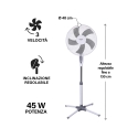 Ventilatore a piantana 3 velocità 5 pale altezza regolabile ArticFresh Modello