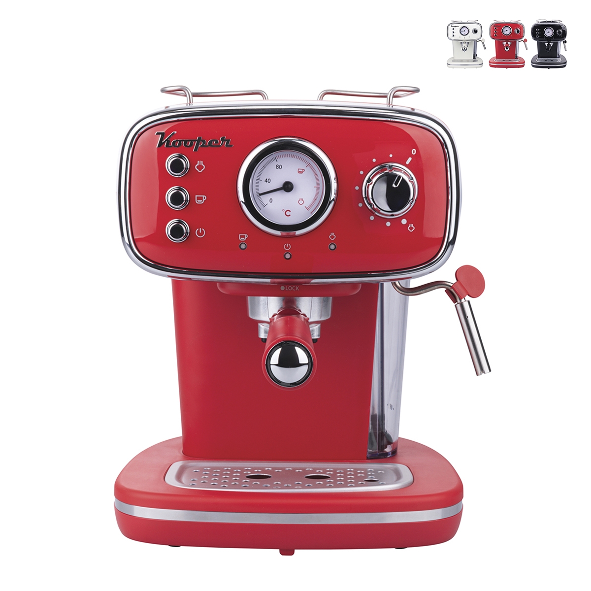 Macchina per caffè espresso macinato con lancia vapore 15 bar 1100W Roki Promozione Macchina per caffè espresso macinato con lancia vapore 15 bar 1100W Roki Promozione