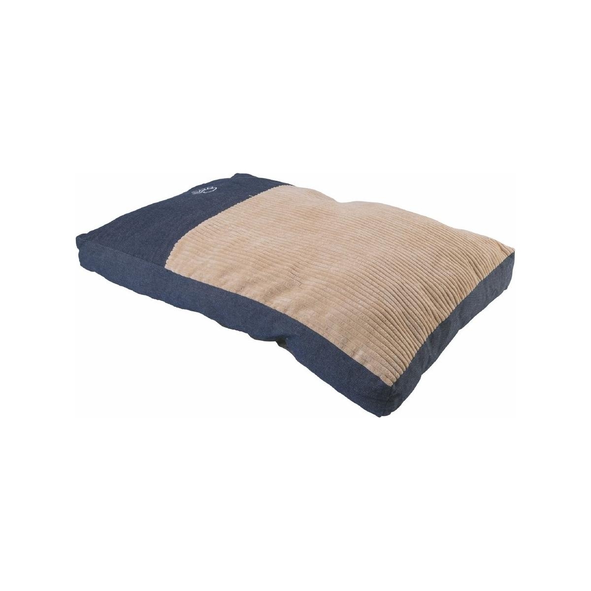 Tappeto imbottito per cani 75x50cm in jeans e velluto sfoderabile Zimba