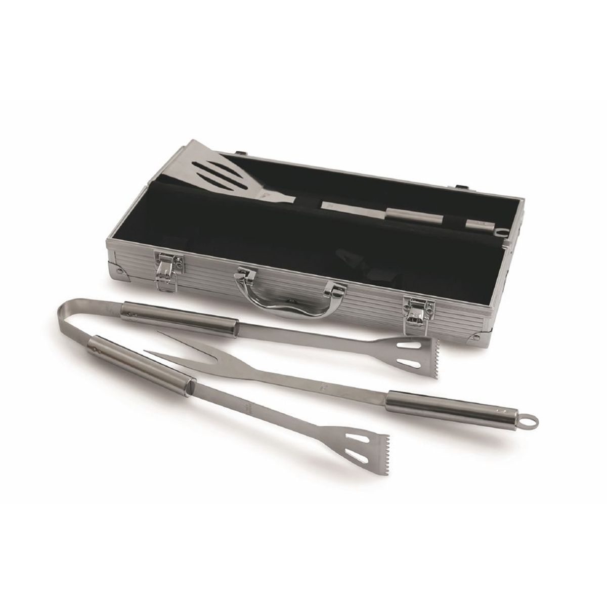 Set 3 utensili in acciaio inox per barbecue con valigetta Nira Promozione Set 3 utensili in acciaio inox per barbecue con valigetta Nira Promozione