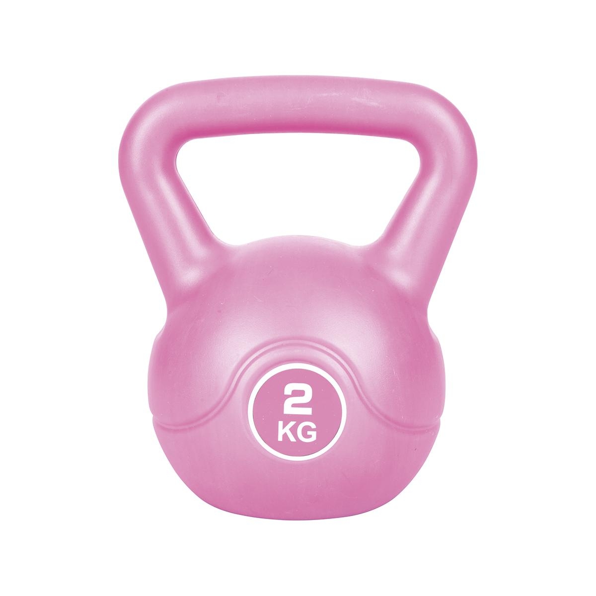 Kettlebell 2Kg con presa antiscivolo per esercizi fitness Tibor