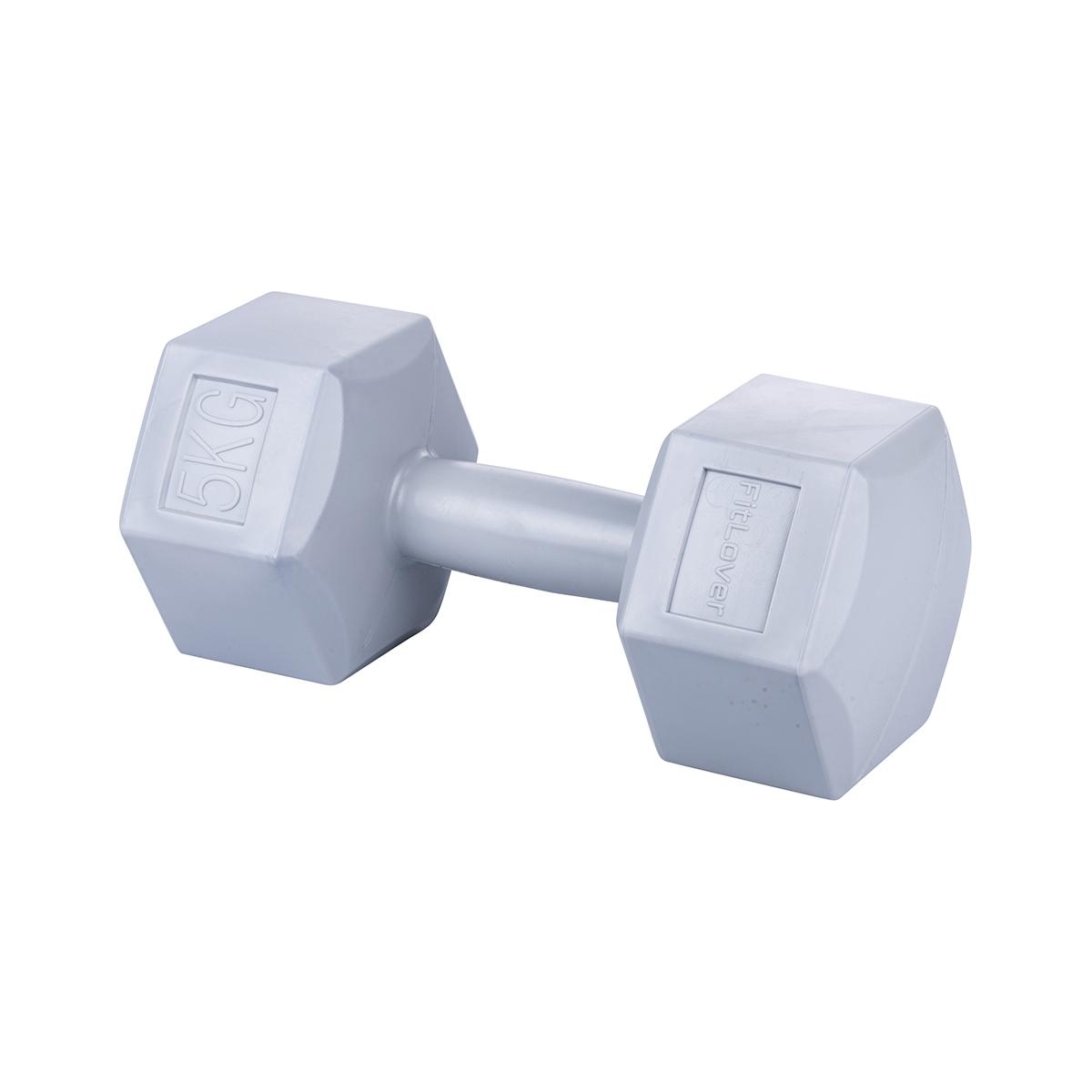 Manubrio 5 Kg esagonale antirotolamento per palestra Dynaro Promozione Manubrio 5 Kg esagonale antirotolamento per palestra Dynaro Promozione