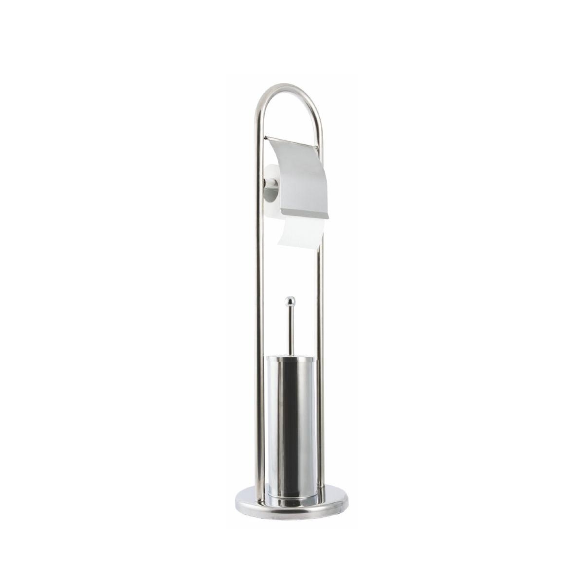 piantana da bagno con porta scopino e porta rotolo in metallo Avela Promozione piantana da bagno con porta scopino e porta rotolo in metallo Avela Promozione