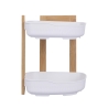 Mensola angolare per doccia in legno 2 ripiani plastica 23x23x27cm Aliva Vendita