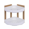 Mensola angolare per doccia in legno 2 ripiani plastica 23x23x27cm Aliva Promozione