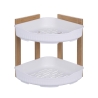 Mensola angolare per doccia in legno 2 ripiani plastica 23x23x27cm Aliva Promozione