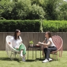 Poltrona da giardino esterno con intreccio in tessuto macramè Elika Saldi