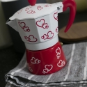 Caffettiera moka tradizionale 1 tazza in alluminio decorata Cuore Vendita