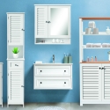 Mobile a specchio da bagno in legno mdf laccato 60x15xh68 cm Bakira Vendita