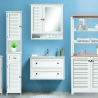Mobile a specchio da bagno in legno mdf laccato 60x15xh68 cm Bakira Vendita