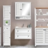 Mobile a specchio da bagno in legno mdf laccato 60x15xh68 cm Bakira Saldi