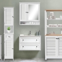 Mobile a specchio da bagno in legno mdf laccato 60x15xh68 cm Bakira Sconti