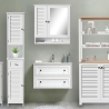Mobile a specchio da bagno in legno mdf laccato 60x15xh68 cm Bakira Sconti