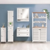Mobile a specchio da bagno in legno mdf laccato 60x15xh68 cm Bakira Stock