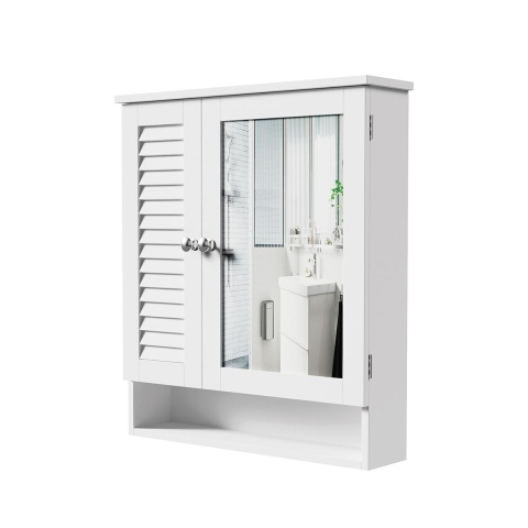 Mobile a specchio da bagno in legno mdf laccato 60x15xh68 cm Bakira Promozione