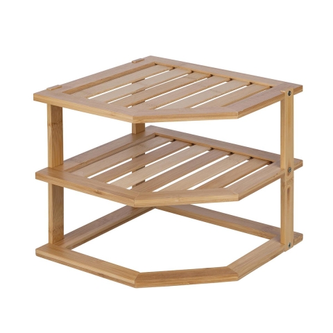 Mensola angolare da cucina 3 scaffali in legno 25x25x23cm Tolvak Promozione