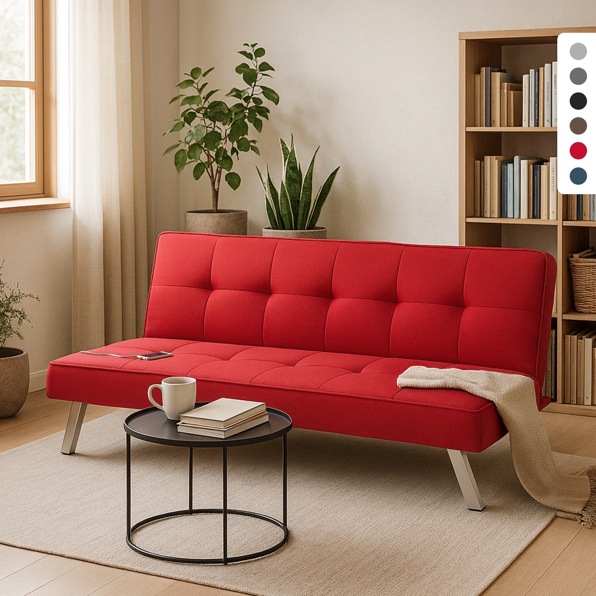 Divano letto in tessuto con porta USB e gambe in metallo design Astralis Divano letto in tessuto con porta USB e gambe in metallo design Astralis